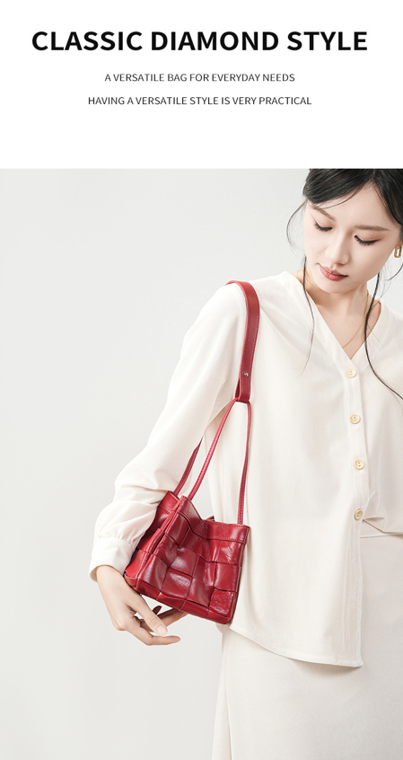 High-End Design Women's 100% Genuine Leather Single or Cross Shoulder Tote Bag Romano