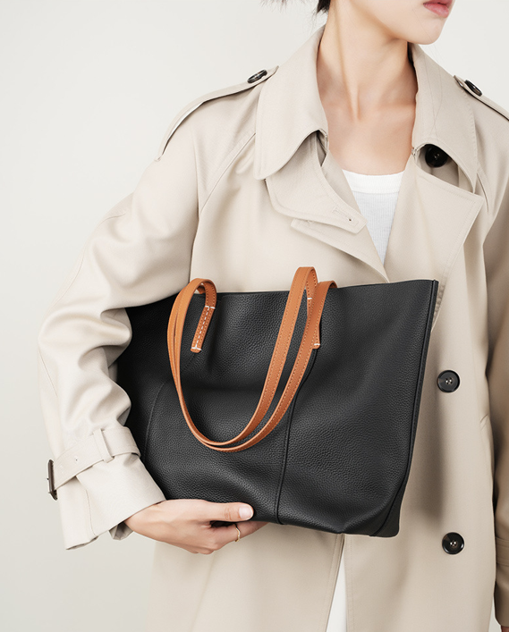 Designed Women's 100% Genuine Leather Single Shoulder Tote Bag Aragona