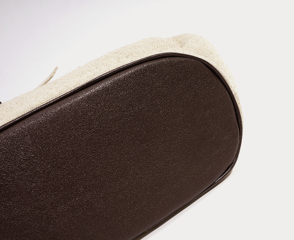 High-End Design Women's Bag 100% Genuine Leather and Linen Fabric Single Shoulder Bag Morocco
