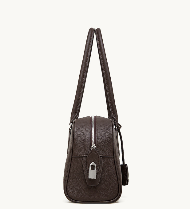 Designed Women's 100% Genuine Leather Long Handle Shoulder Bowling Bag Vermont