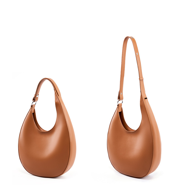 Designed Women's 100% Genuine Leather Single Shoulder and Crossbody Dumpling Bag Midway