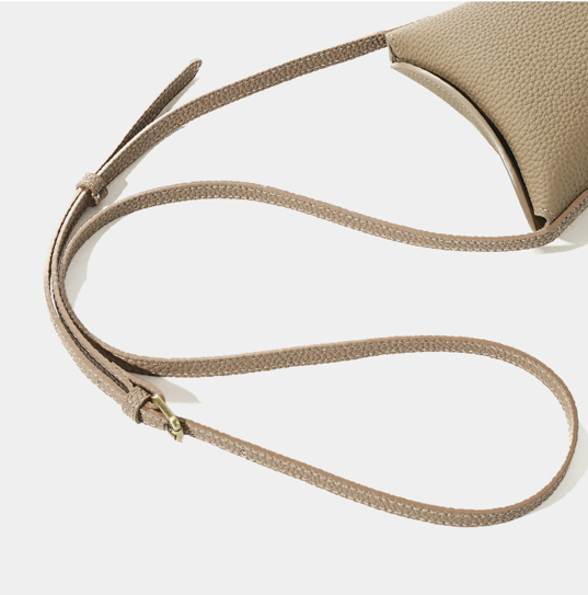 High-End Design Women's 100% Genuine Leather Small Single Shoulder or Crossbody Flat Bag Bosa