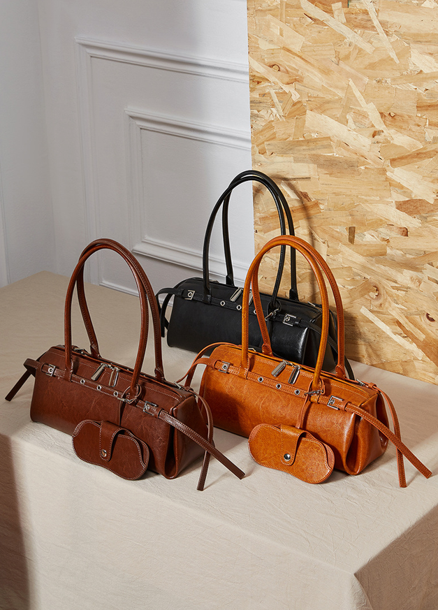 Underarm Long Style Baguette Women's 100% Genuine Leather Single Shoulder Bag Villa