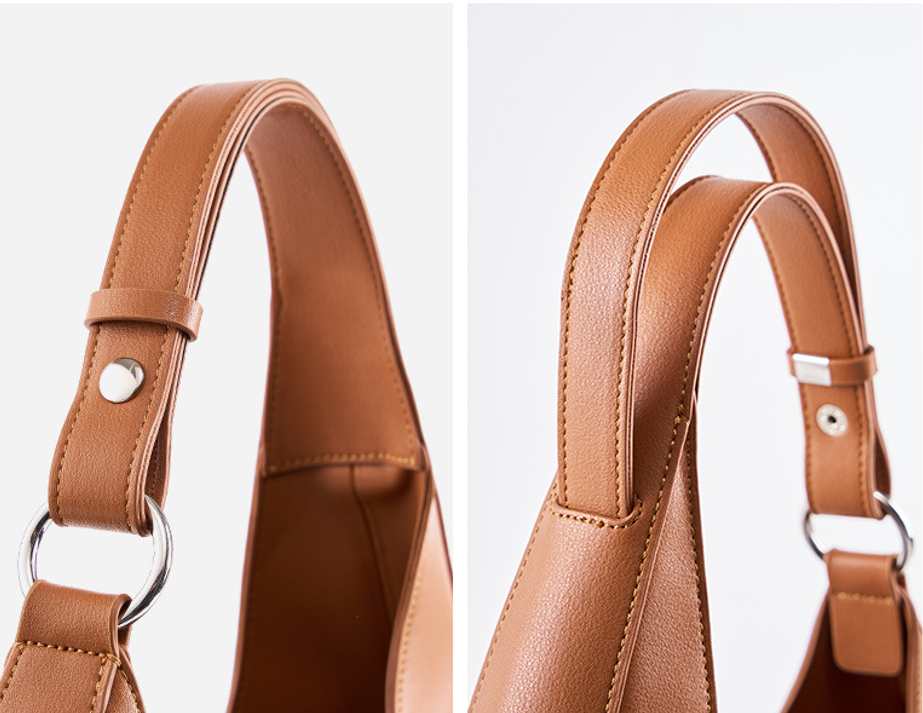 Designed Women's 100% Genuine Leather Single Shoulder and Crossbody Dumpling Bag Midway