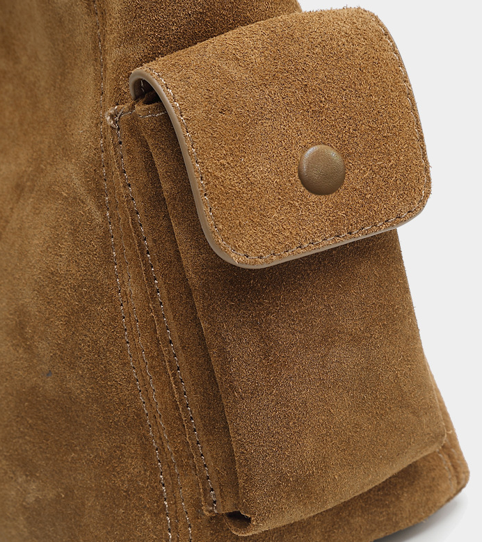 Designed Women's 100% Genuine Leather Suede Single Shoulder and Crossbody Solo