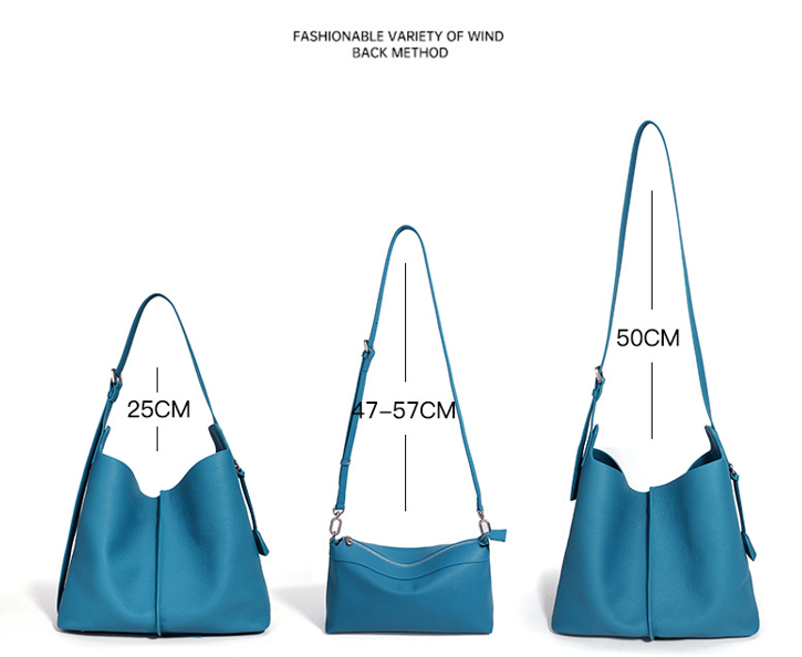 High-End Design Women's Two Bags 100% Genuine Leather Tote Bag Lecce