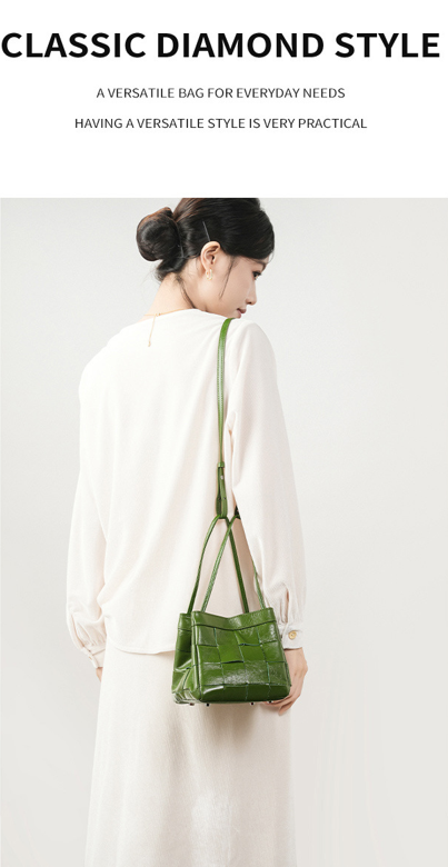 High-End Design Women's 100% Genuine Leather Single or Cross Shoulder Tote Bag Romano