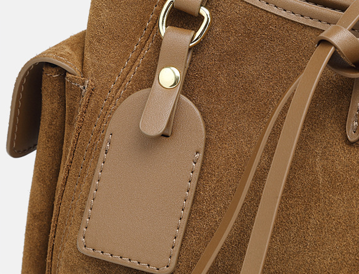 Designed Women's 100% Genuine Leather Suede Single Shoulder and Crossbody Solo