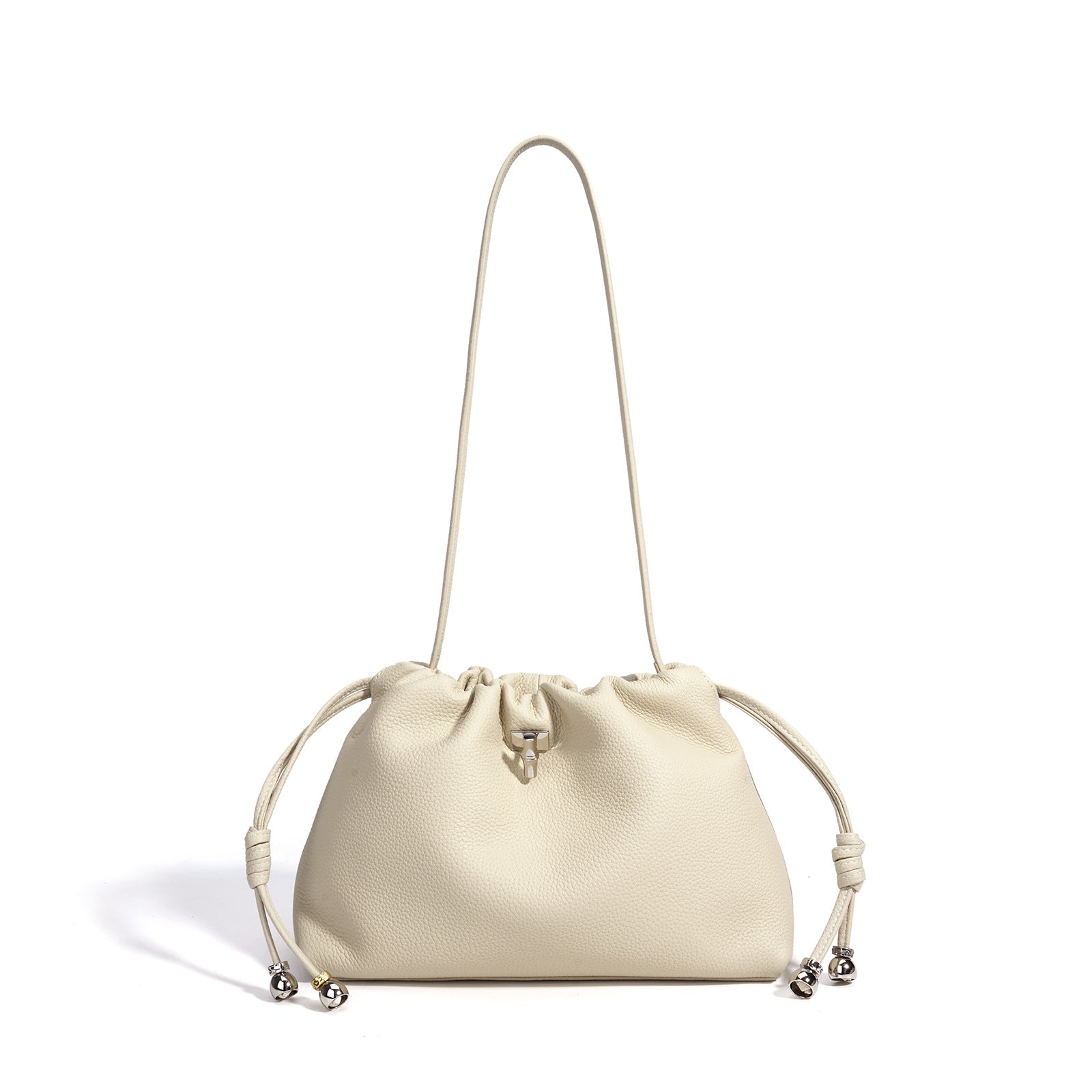 Designed Women's 100% Genuine Leather Single Shoulder Pleated Cloud Bag Roma