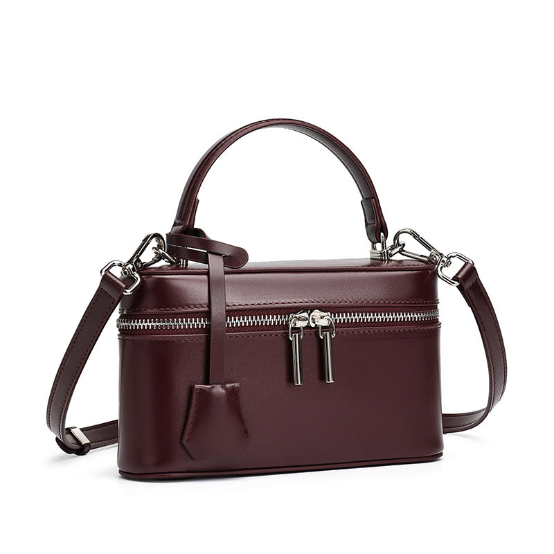 High-End Design Women's 100% Genuine Leather Single Shoulder or Crossbody Handmade Box Bag Puerto Rico