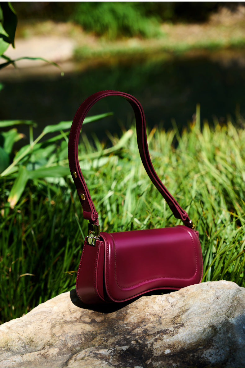 High-End Design Women's 100% Genuine Leather Single Shoulder Tofu Bag Arkansas