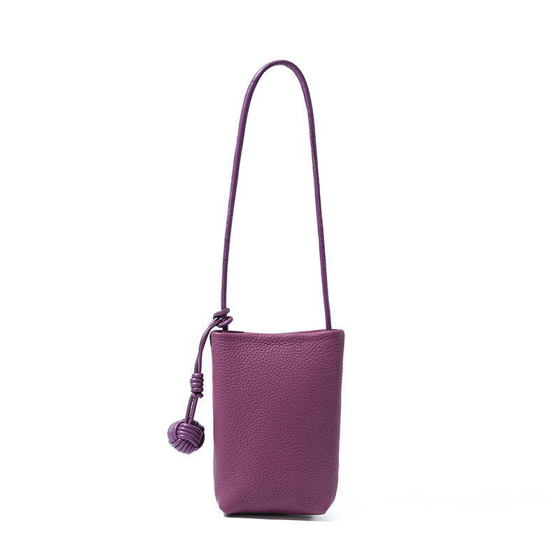 Designed Women's 100% Genuine Leather Small Single Shoulder or Crossbody Mobile Phone Bag Nice