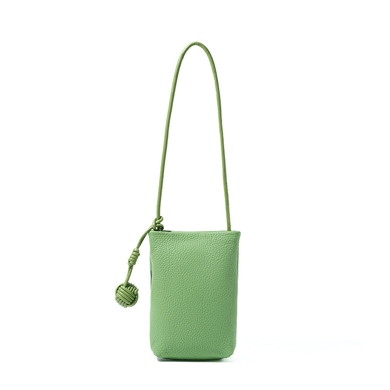 Designed Women's 100% Genuine Leather Small Single Shoulder or Crossbody Mobile Phone Bag Nice