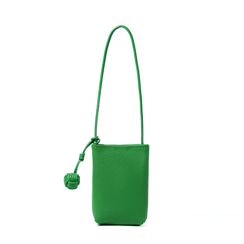 Designed Women's 100% Genuine Leather Small Single Shoulder or Crossbody Mobile Phone Bag Nice
