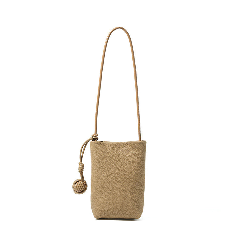Designed Women's 100% Genuine Leather Small Single Shoulder or Crossbody Mobile Phone Bag Nice