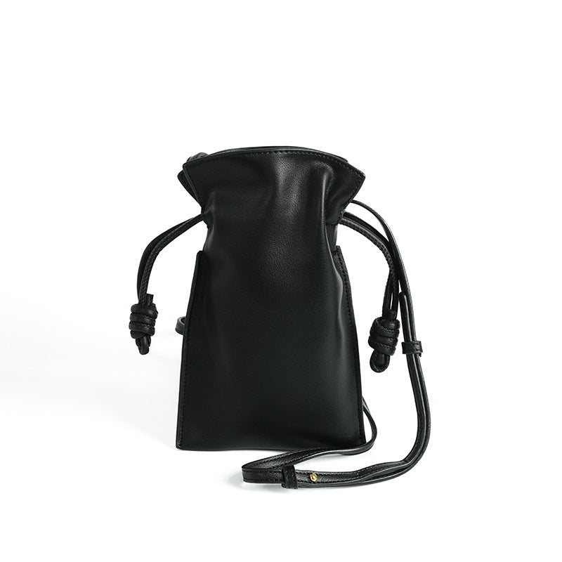 Designed Women's 100% Genuine Leather Small Single Shoulder or Crossbody Flat Bag Sorento