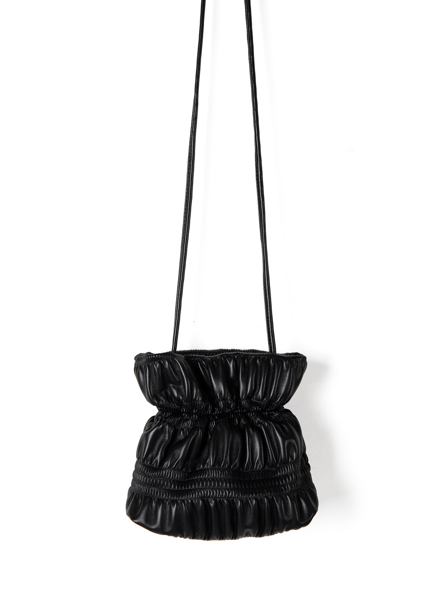 Designed Women's Vegan Leather Single Shoulder or Crossbody Drawstring Bucket Bag Aleria