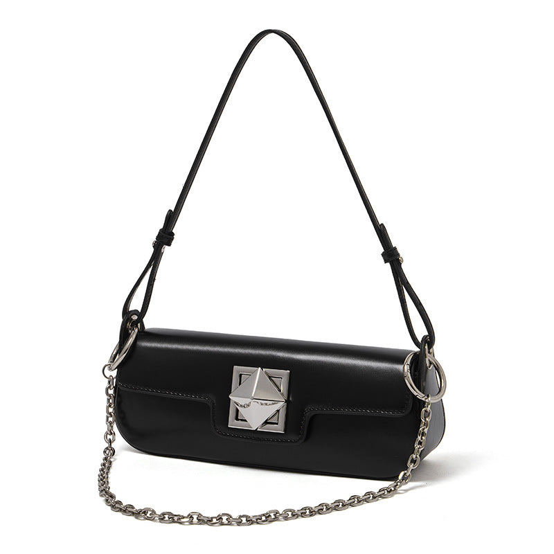 High-End Design Women's Bag 100% Genuine Leather Single Shoulder Small Square Bag Uno