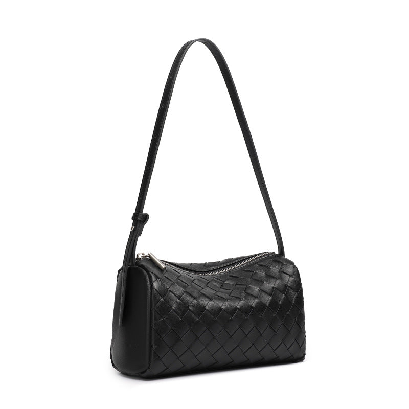 High-End Design Women's 100% Genuine Leather Single Shoulder or Crossbody Handmade Woven Bag Samoa