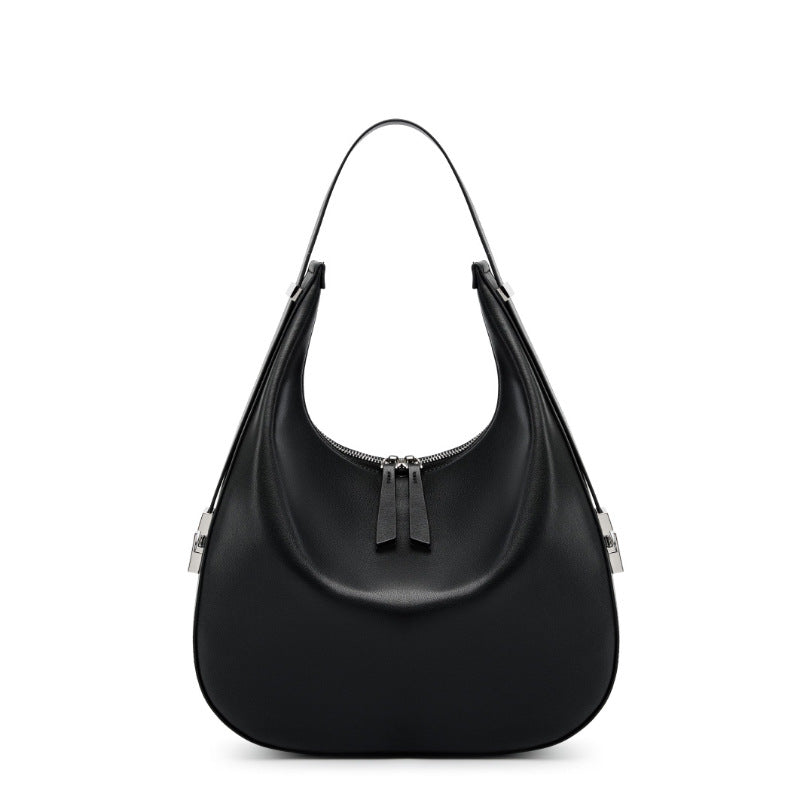 High-End Designed Women's 100% Genuine Leather Single Shoulder and Crossbody Dumpling Bag Oxford