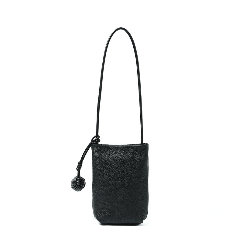 Designed Women's 100% Genuine Leather Small Single Shoulder or Crossbody Mobile Phone Bag Nice