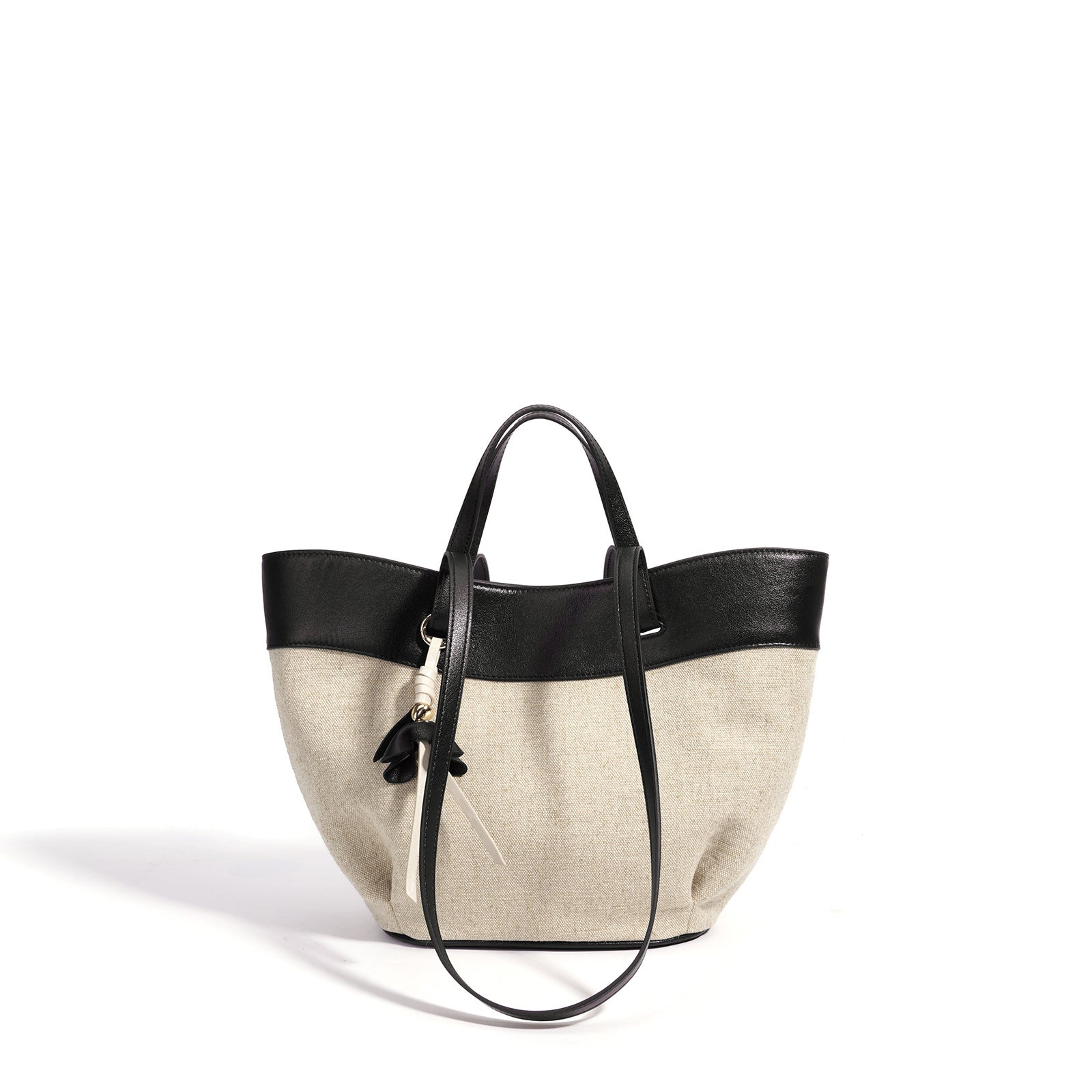Designed Women's 100% Genuine Leather and Linen Fabric Single Shoulder Bag Morocco