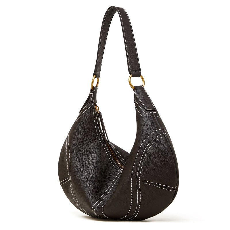 High-End Design Women's 100% Genuine Leather Single Shoulder and Crossbody Bag Roze