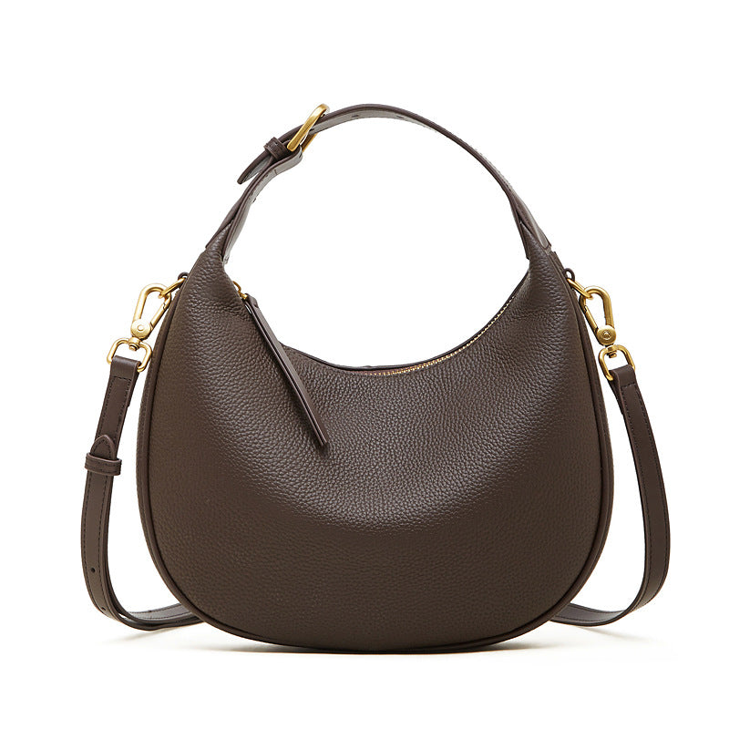 High-End Design Women's 100% Genuine Leather Single Shoulder Dumpling Bag Santa Ana