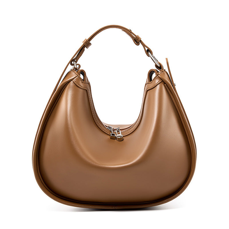 Designed Women's 100% Genuine Leather Single Shoulder and Crossbody Dumpling Bag Gap