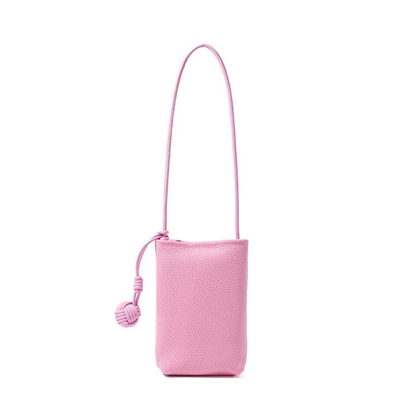 Designed Women's 100% Genuine Leather Small Single Shoulder or Crossbody Mobile Phone Bag Nice