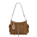 Designed Women's 100% Genuine Leather Suede Single Shoulder and Crossbody Solo