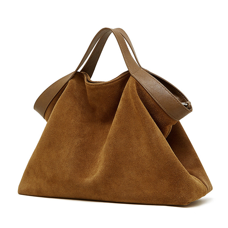Women's Bag 100% Genuine Leather Suede Single Shoulder or Crossbody Bag Boro-Boro