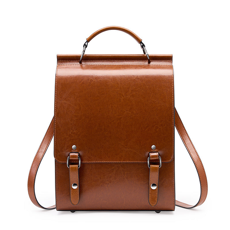 100% Genuine Leather simple and lightweight Women's backpack College