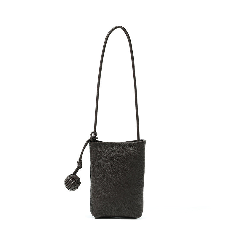 Designed Women's 100% Genuine Leather Small Single Shoulder or Crossbody Mobile Phone Bag Nice
