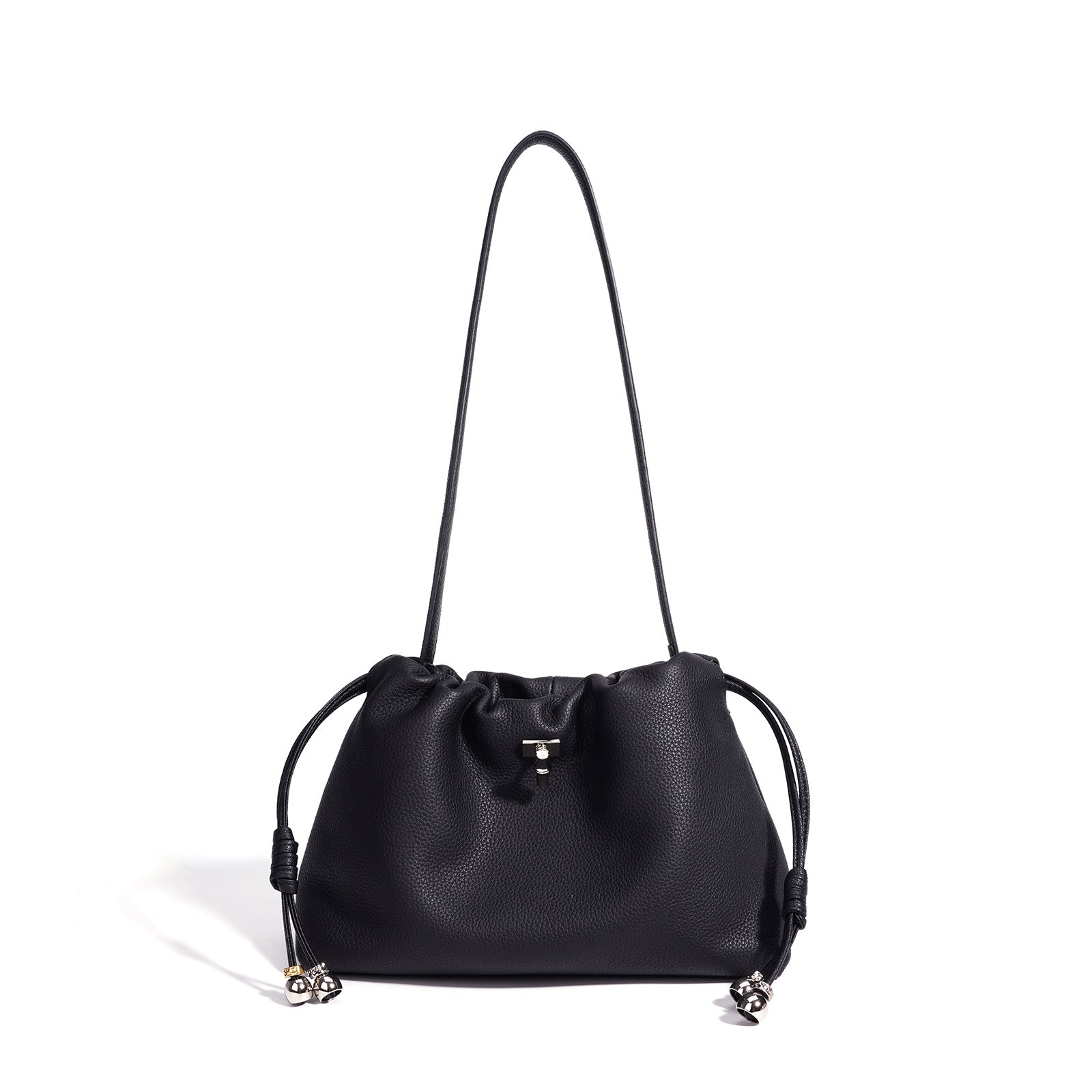 Designed Women's 100% Genuine Leather Single Shoulder Pleated Cloud Bag Roma