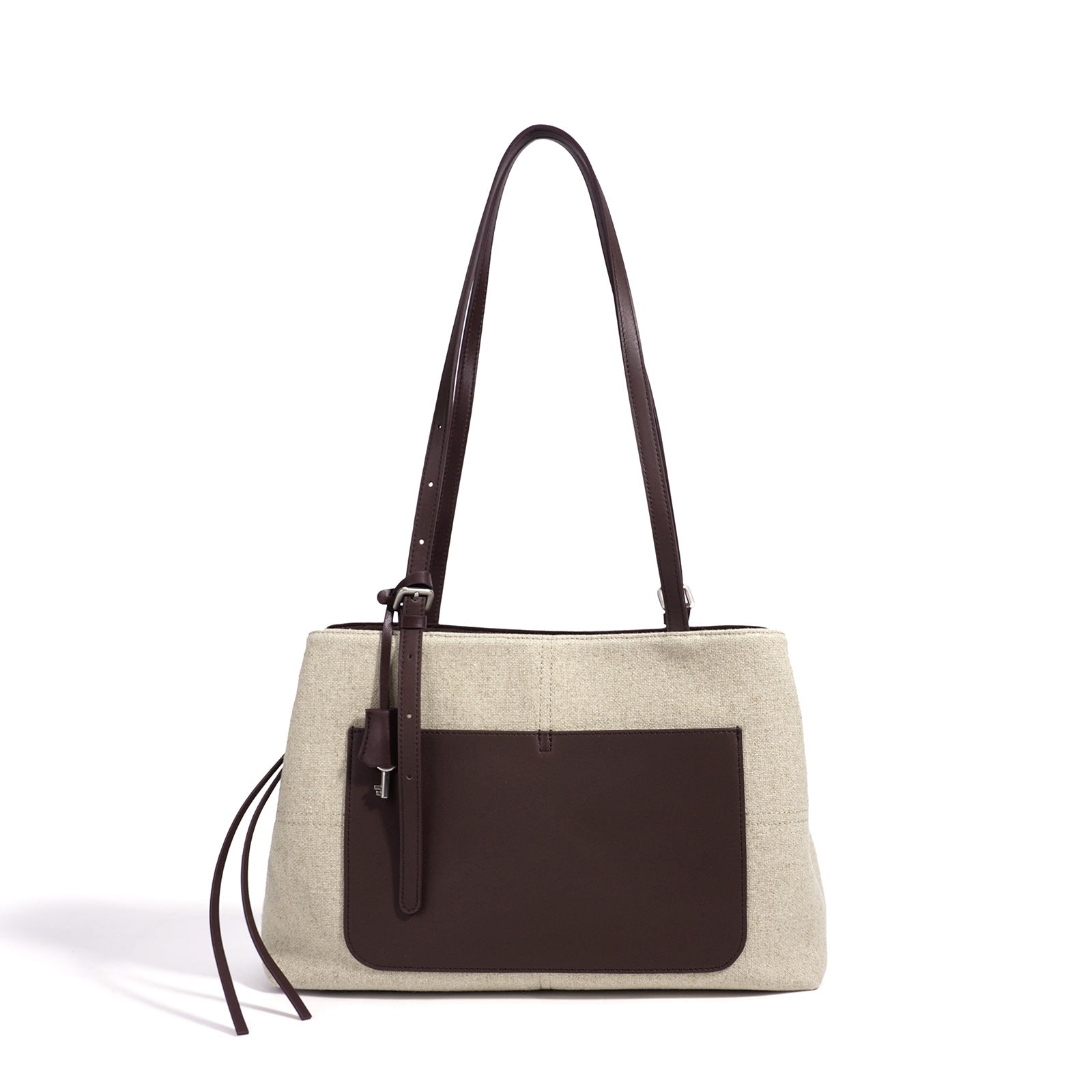 Designed Women's 100% Genuine Leather and Linen Fabric Single Shoulder Bag Niko