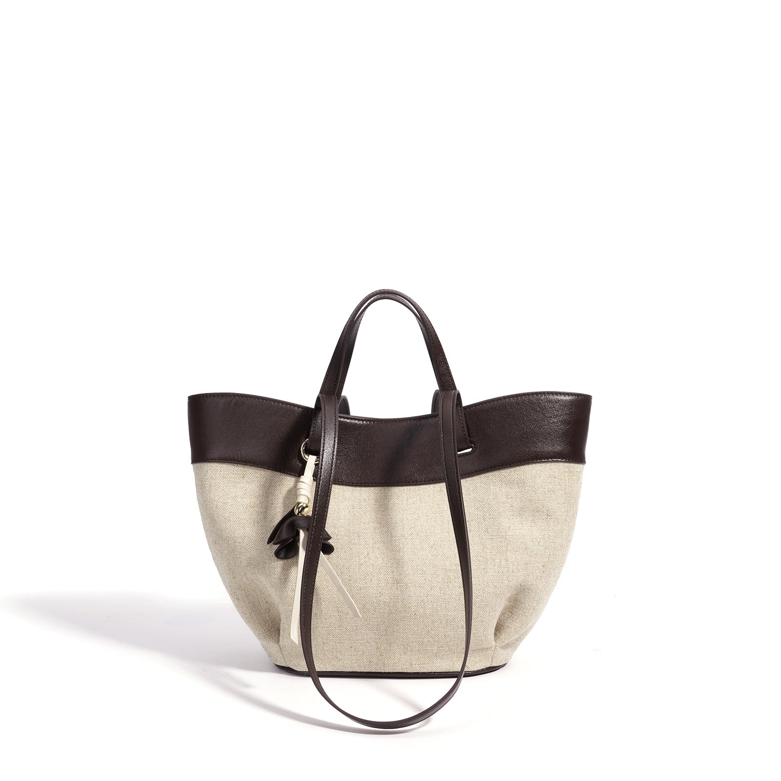 Designed Women's 100% Genuine Leather and Linen Fabric Single Shoulder Bag Morocco