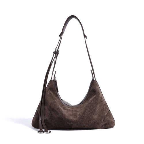 Designed Women's 100% Genuine Leather / Suede Long Handle Shoulder Underarm Pillow Bag Arles