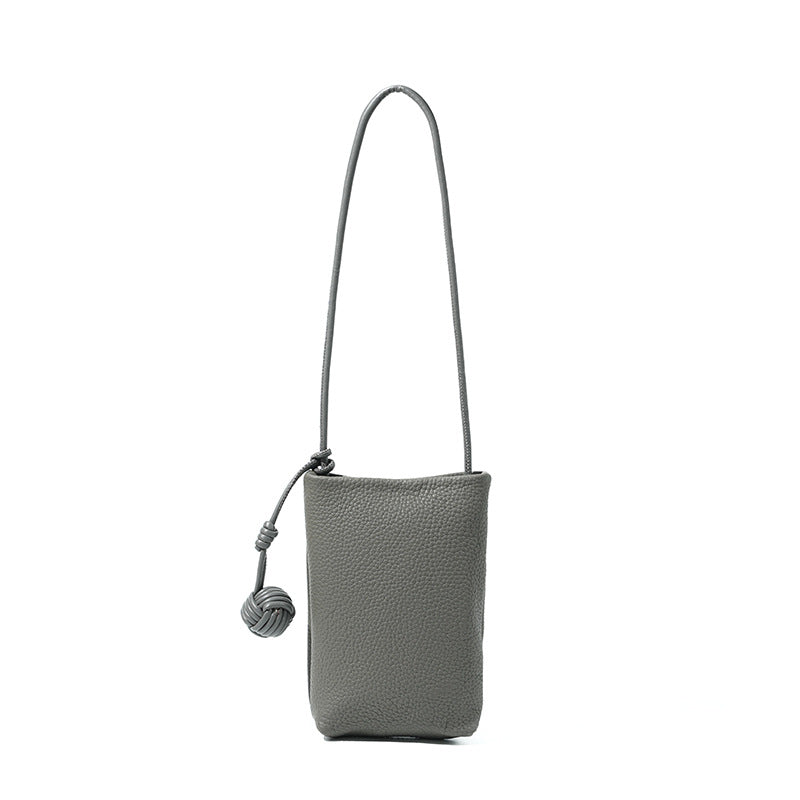 Designed Women's 100% Genuine Leather Small Single Shoulder or Crossbody Mobile Phone Bag Nice