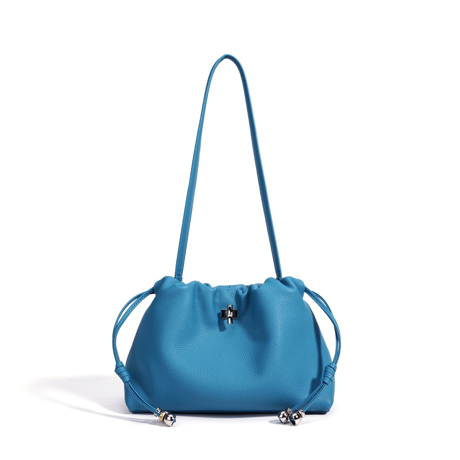 Designed Women's 100% Genuine Leather Single Shoulder Pleated Cloud Bag Roma