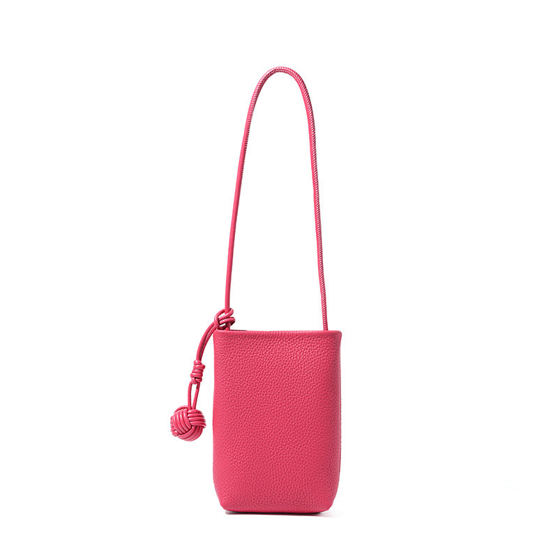 Designed Women's 100% Genuine Leather Small Single Shoulder or Crossbody Mobile Phone Bag Nice