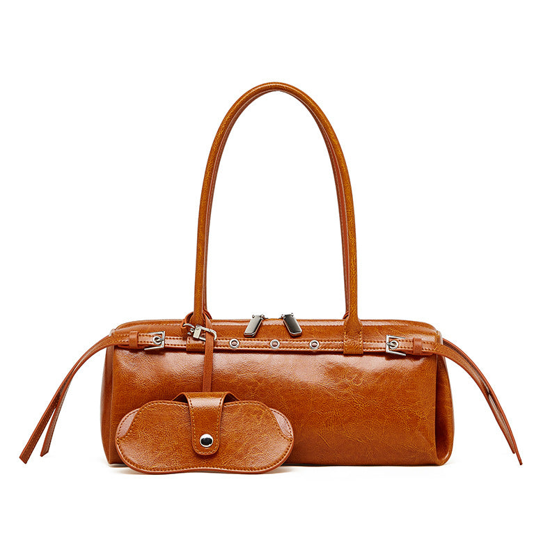 Designed Women's 100% Genuine Leather Single Shoulder Baguette Bag Villa