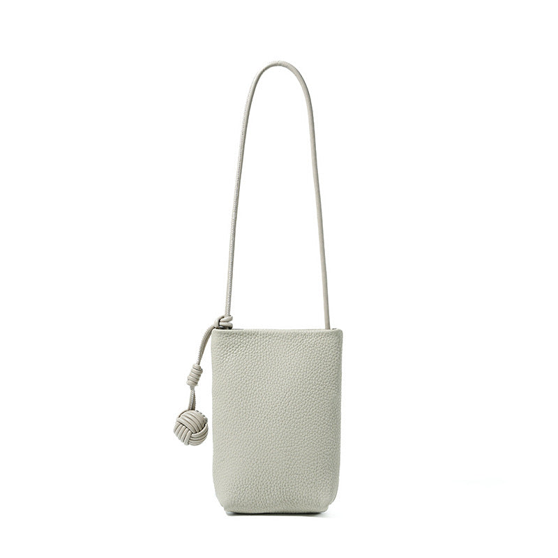 Designed Women's 100% Genuine Leather Small Single Shoulder or Crossbody Mobile Phone Bag Nice