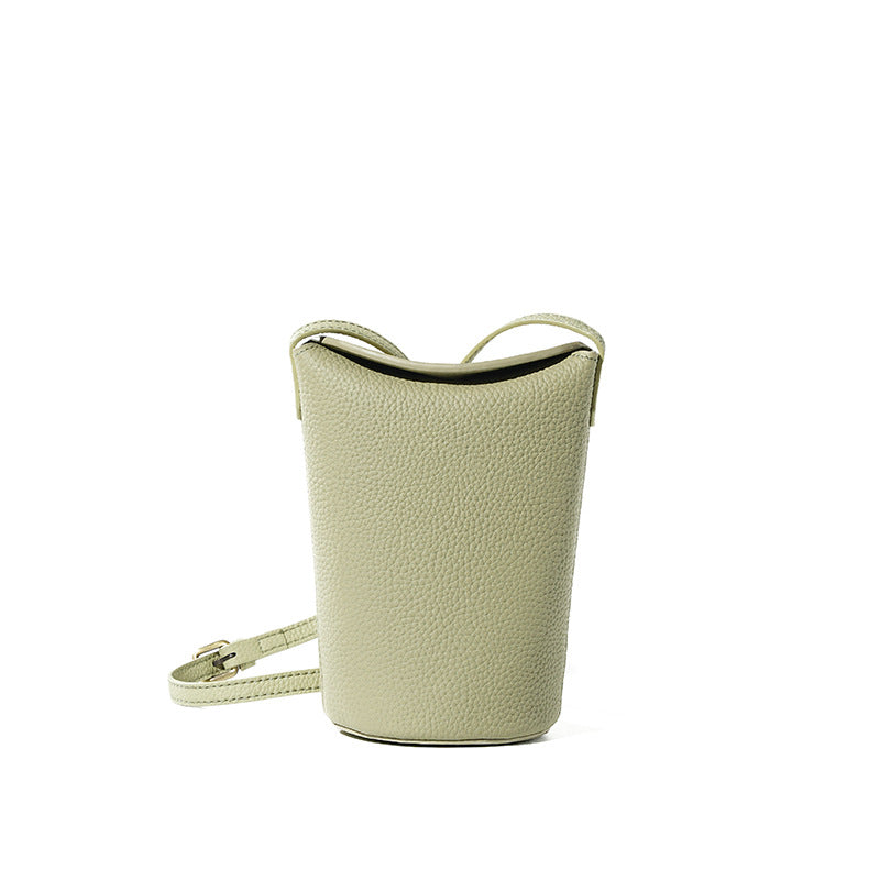 High-End Design Women's 100% Genuine Leather Small Single Shoulder or Crossbody Flat Bag Bosa