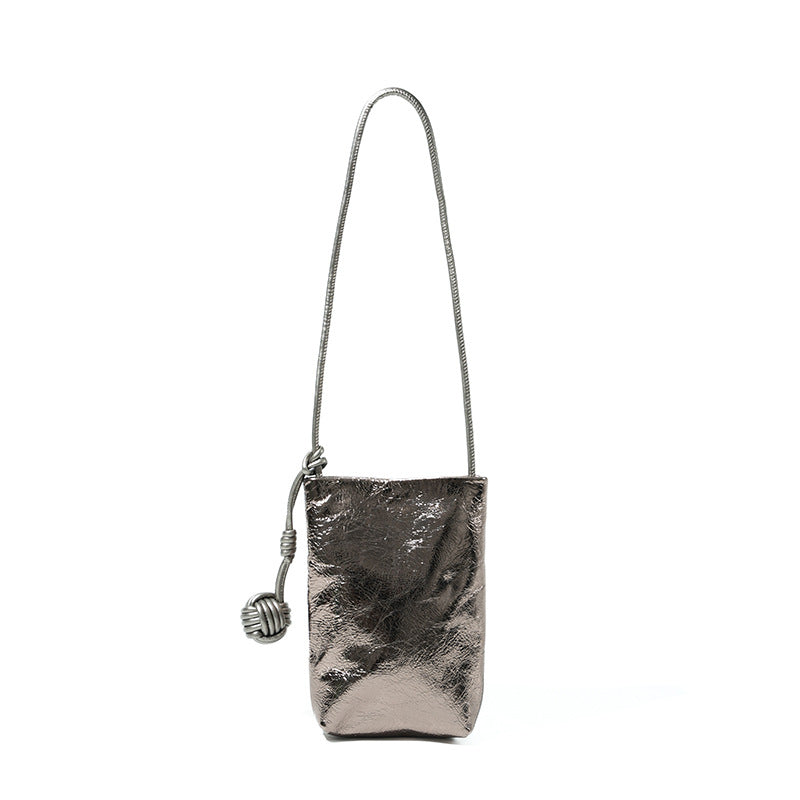 Designed Women's 100% Genuine Leather Small Single Shoulder or Crossbody Mobile Phone Bag Nice