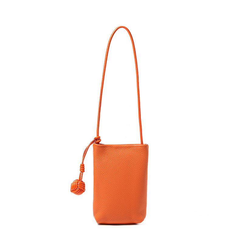 Designed Women's 100% Genuine Leather Small Single Shoulder or Crossbody Mobile Phone Bag Nice