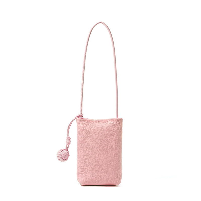 High-End Design Women's 100% Genuine Leather Small Single Shoulder or Crossbody Mobile Phone Bag Nice