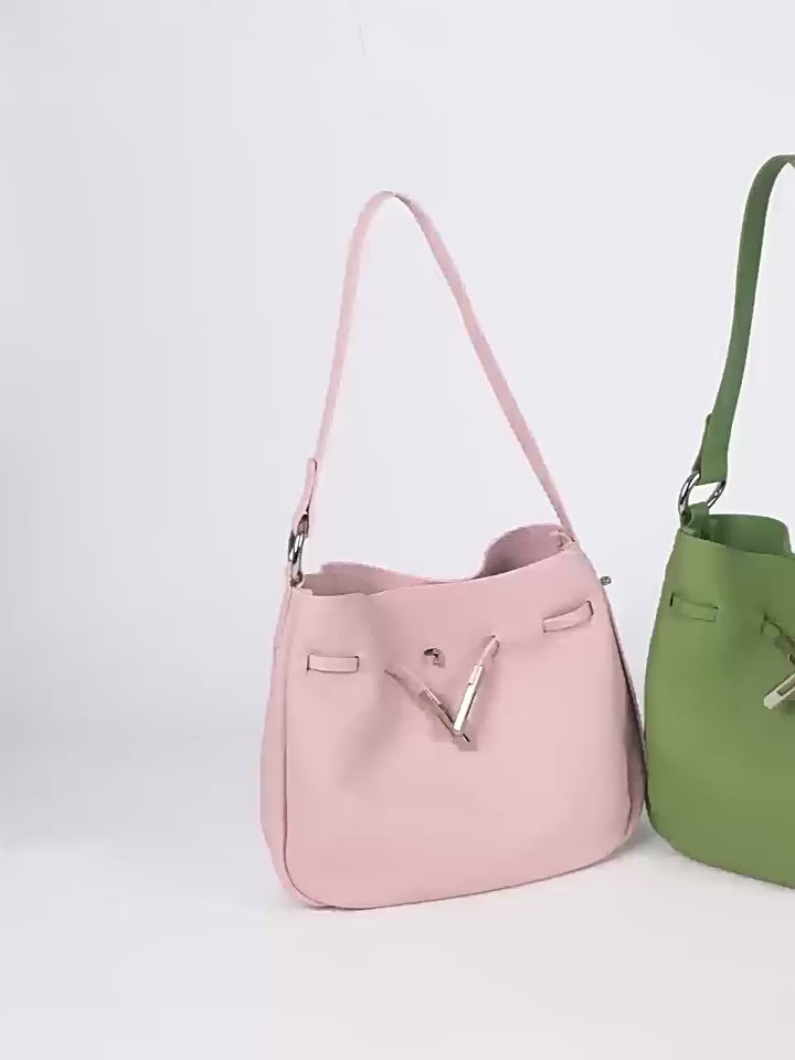 High-End Design Women's 100% Genuine Leather Single or Across Shoulder Tote Bag Paola