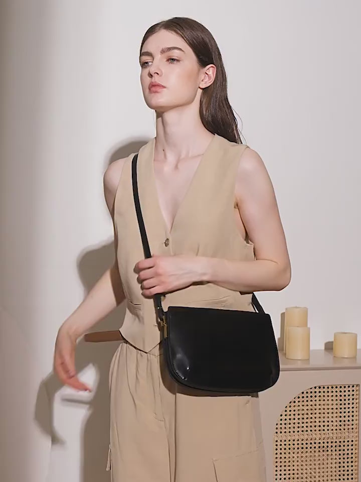 High-End Design Small Women's Bag 100% Genuine Leather Single Shoulder or Crossbody Bag Marbella