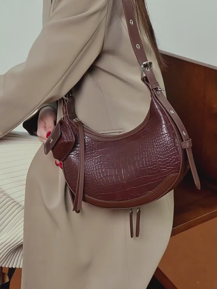 High-End Design Women's Bag 100% Genuine Leather Single Shoulder or Crossbody Bag Ohio
